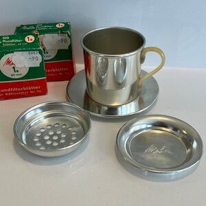Rare vintage Melitta camping coffee filter set